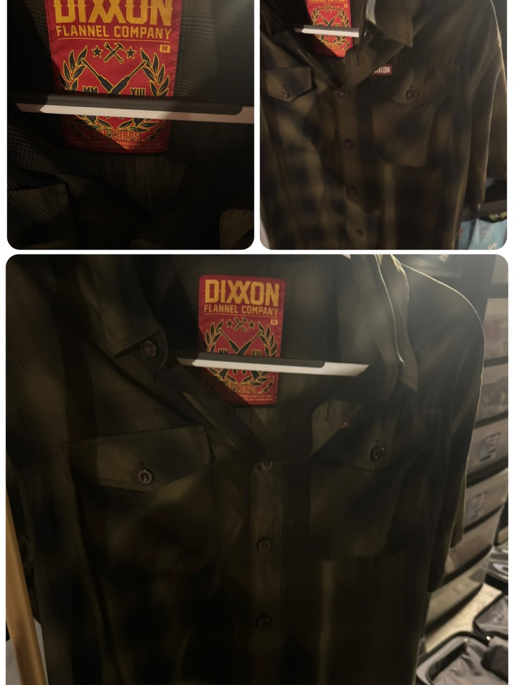 DIXXON Olive Green Plaid Casual Button-Down Shirt